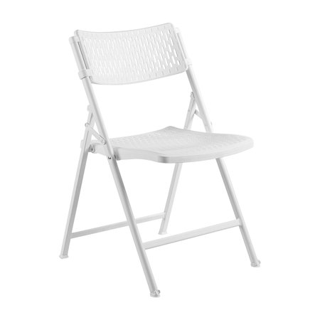 NATIONAL PUBLIC SEATING NPS AirFlex Series Premium Polypropylene Folding Chair, White (Pack of 4) 1421
